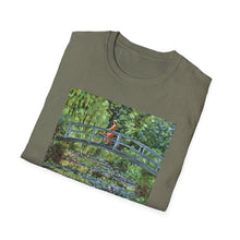 Load image into Gallery viewer, Impressionist Bridge Bike Ride Tee Inspired by Monet  Vintage Art T-Shirt Art Lover Gift, Nature Apparel, Birthday Gift, Relaxed Fit
