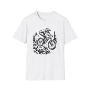 Mountain Biker Jumping T‑Shirt  Downhill , Freeride, Enduro MTB Airborne Rider Graphic Tee Cycling Gift