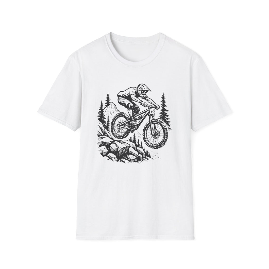 Mountain Biker Jumping T‑Shirt  Downhill , Freeride, Enduro MTB Airborne Rider Graphic Tee Cycling Gift