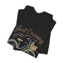 Load image into Gallery viewer, Just Cruising T-shirt, Summer Vibes Tee, Casual Graphic Shirt, Beach Vacation Top, Unisex Jersey Shirt

