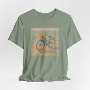 Monet Style Beach Cruiser T-Shirt for Women, Cruising Through the Canvas Art Tee