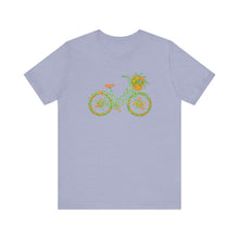 Load image into Gallery viewer, Floral Bicycle Tee | Nature Lover&#39;s Short Sleeve Shirt, Perfect for Gardeners, Spring Outfits, Eco-Friendly Gifts, Casual Wear, Birthday
