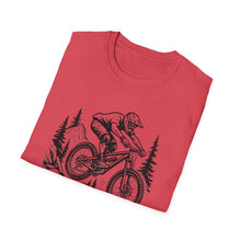 Load image into Gallery viewer, Mountain Biker Jumping T‑Shirt  Downhill , Freeride, Enduro MTB Airborne Rider Graphic Tee Cycling Gift
