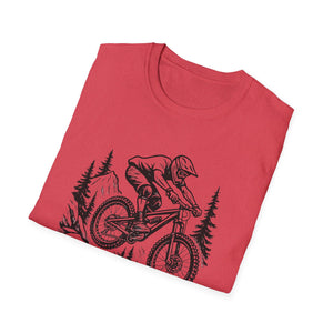 Mountain Biker Jumping T‑Shirt  Downhill , Freeride, Enduro MTB Airborne Rider Graphic Tee Cycling Gift