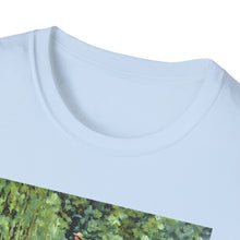 Load image into Gallery viewer, Impressionist Bridge Bike Ride Tee Inspired by Monet  Vintage Art T-Shirt Art Lover Gift, Nature Apparel, Birthday Gift, Relaxed Fit
