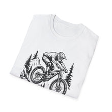 Load image into Gallery viewer, Mountain Biker Jumping T‑Shirt  Downhill , Freeride, Enduro MTB Airborne Rider Graphic Tee Cycling Gift

