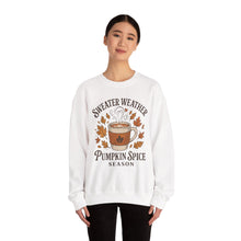 Load image into Gallery viewer, Pumpkin Spice Crewneck Sweatshirt, Cozy Fall Sweatshirt, Autumn Apparel, Thanksgiving Sweatshirt, Sweater Weather Fashion, Gift for [...]
