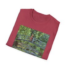 Load image into Gallery viewer, Impressionist Bridge Bike Ride Tee Inspired by Monet  Vintage Art T-Shirt Art Lover Gift, Nature Apparel, Birthday Gift, Relaxed Fit
