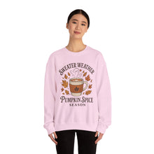 Load image into Gallery viewer, Pumpkin Spice Crewneck Sweatshirt, Cozy Fall Sweatshirt, Autumn Apparel, Thanksgiving Sweatshirt, Sweater Weather Fashion, Gift for [...]

