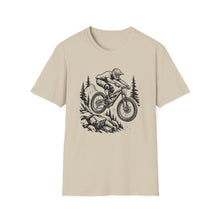 Load image into Gallery viewer, Mountain Biker Jumping T‑Shirt  Downhill , Freeride, Enduro MTB Airborne Rider Graphic Tee Cycling Gift

