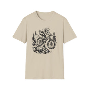 Mountain Biker Jumping T‑Shirt  Downhill , Freeride, Enduro MTB Airborne Rider Graphic Tee Cycling Gift