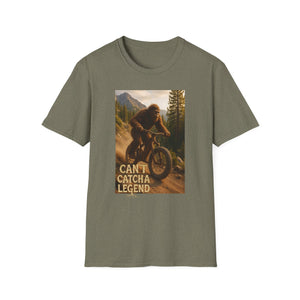 Can’t Catch a Legend T-Shirt – Funny Sasquatch MTB Shirt | Bigfoot Mountain Bike Tee | Mountain biker , MTB shirt