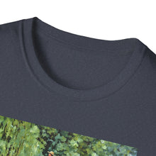 Load image into Gallery viewer, Impressionist Bridge Bike Ride Tee Inspired by Monet  Vintage Art T-Shirt Art Lover Gift, Nature Apparel, Birthday Gift, Relaxed Fit
