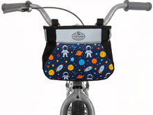 Load image into Gallery viewer, Tote &amp; Kari Kids Bike Basket with Cup Holder ∣ Waterproof &amp; Durable Accessories ∣ Children&#39;s Front Handlebar Bag ∣ Rugged Zipper Pocket, Fits Girls, Boys, Kids &amp; Adult Bicycles &amp; Scooters Unicorn, Space, Axolotl, Paris Patterns
