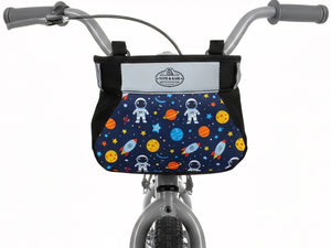 Tote & Kari Kids Bike Basket with Cup Holder ∣ Waterproof & Durable Accessories ∣ Children's Front Handlebar Bag ∣ Rugged Zipper Pocket, Fits Girls, Boys, Kids & Adult Bicycles & Scooters Unicorn, Space, Axolotl, Paris Patterns