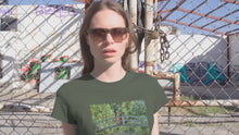 Load and play video in Gallery viewer, Impressionist Bridge Bike Ride Tee Inspired by Monet  Vintage Art T-Shirt Art Lover Gift, Nature Apparel, Birthday Gift, Relaxed Fit
